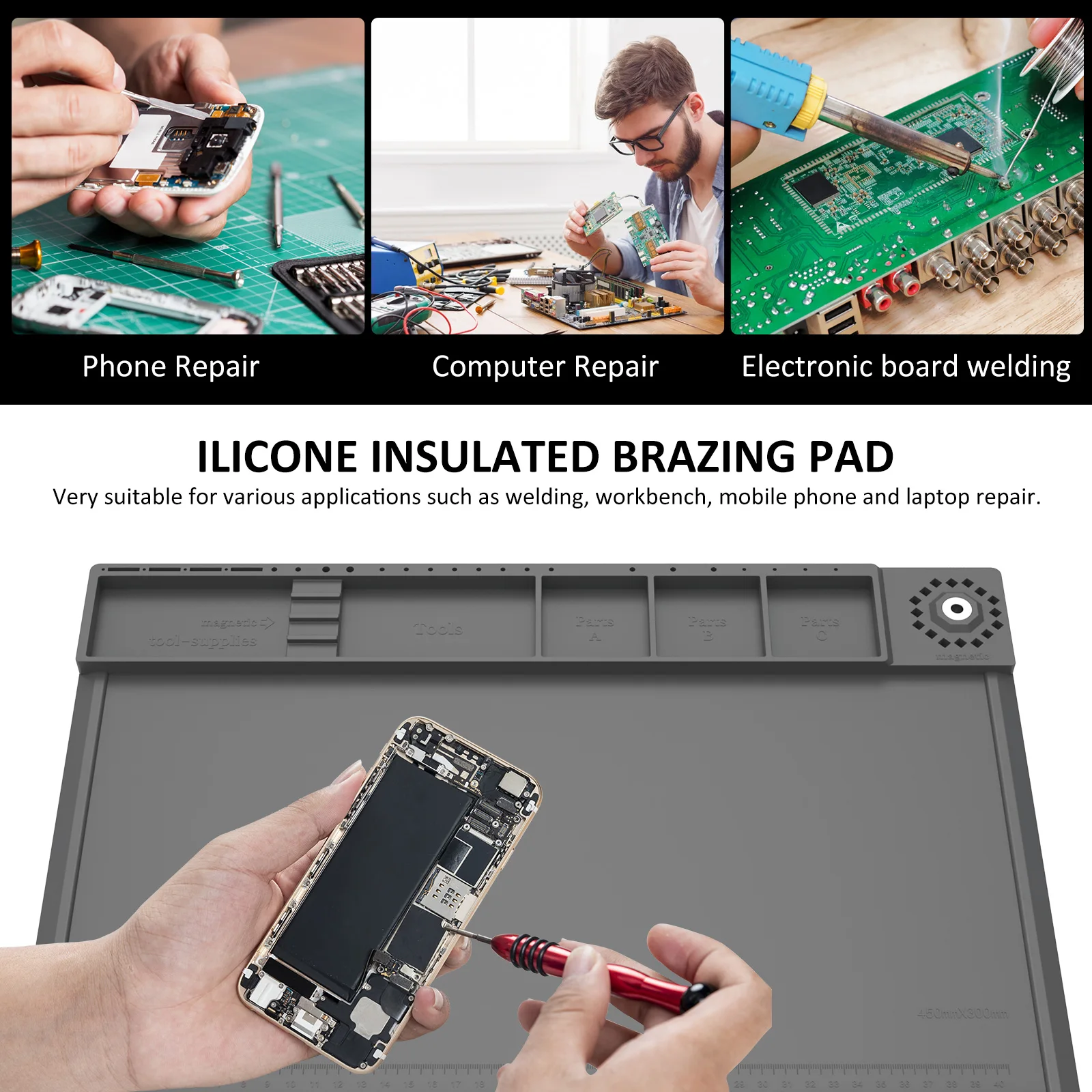 Soldering Station Mat Silicone - Electronics Repair Workstation recension och pris