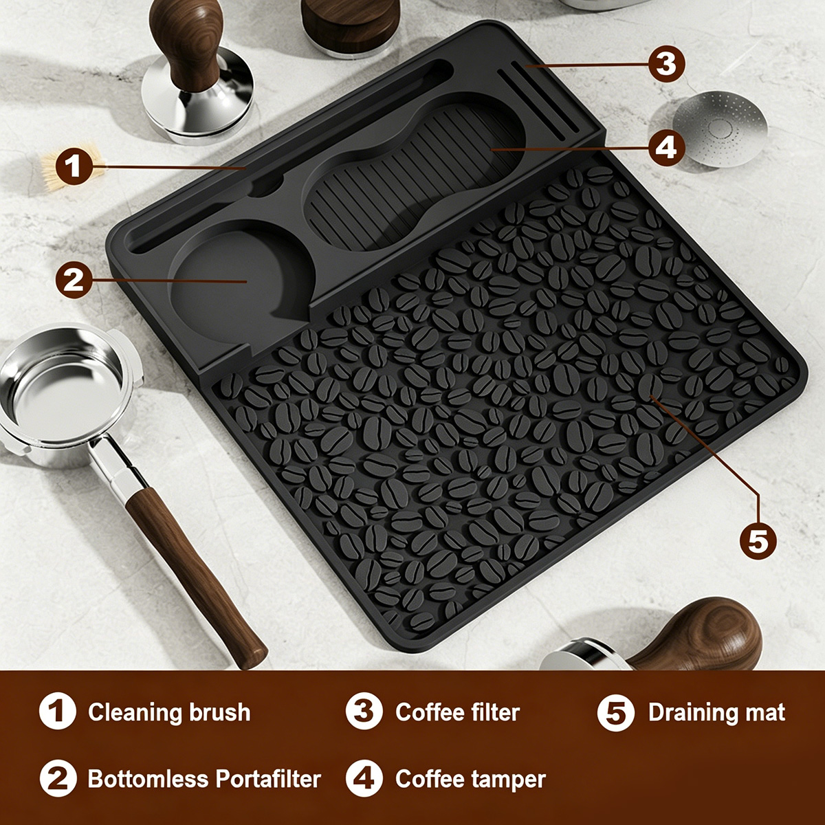 Espresso Tamping Mat, Compatib - Heat Mat Silicone recension och pris